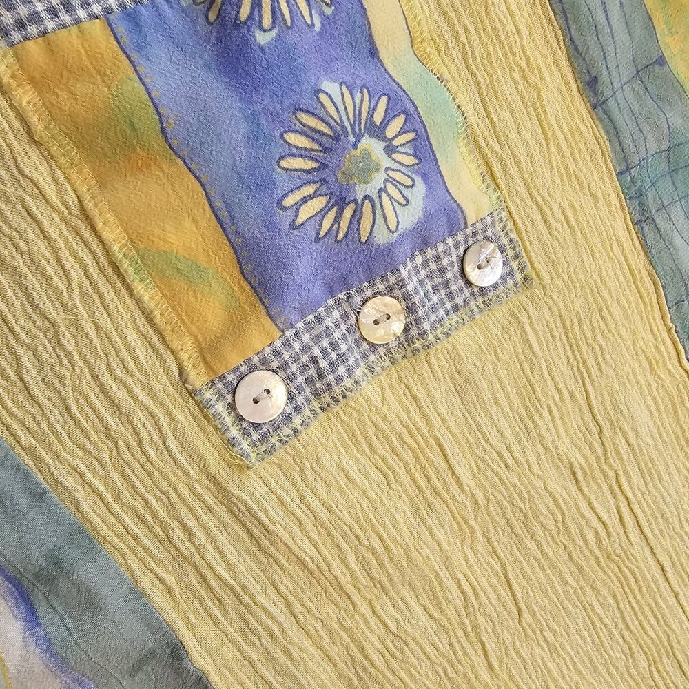 Naturally Yours Hawaii Vintage Patchwork Pastel Dress L Cottagecore Easter Beach - Picture 7 of 11